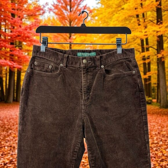 Vintage 8p RALPH LAUREN Women's Sable Brown Classic Corduroy Pants 8p - Picture 1 of 16